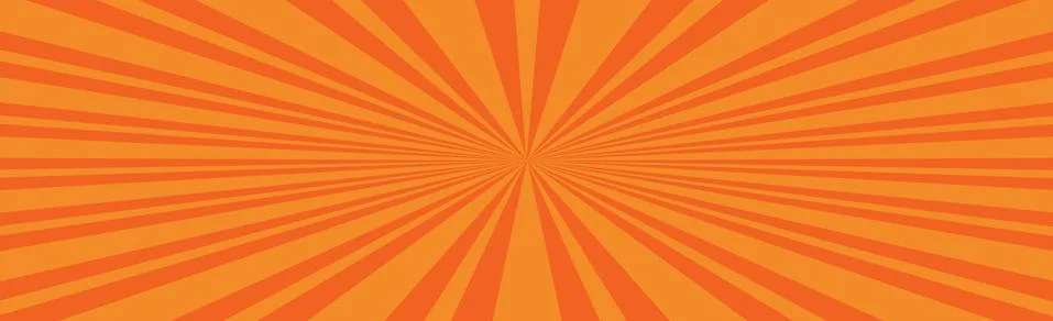 Panoramic orange comic zoom with lines - illustration Stock Illustration