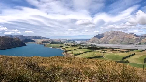Panoramic Overlook: Peak Hill Track Revealing Stunning Views of Lake Coleri.. Stock Footage 286779331