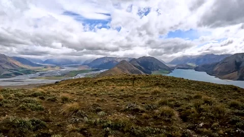 Panoramic Overlook: Peak Hill Track Revealing Stunning Views of Lake Coleri.. Stock Footage 286779642