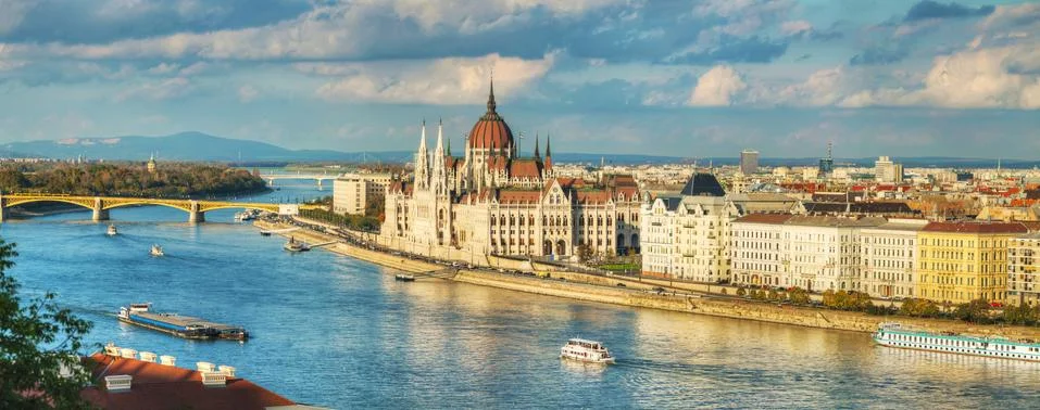 Panoramic overview of budapest Stock Photos