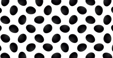 Panoramic pattern of black Spanish olives on a white background - Vector Illustrazione stock