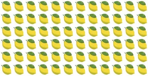 Panoramic pattern lemon on a white background - Vector Illustrazione stock