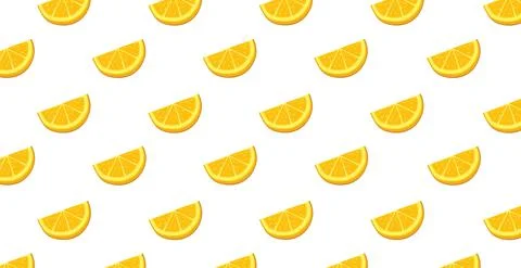 Panoramic pattern white background to orange slices - Vector Stock Illustration
