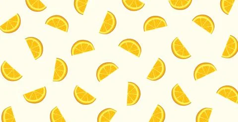 Panoramic pattern white background to orange slices - Vector Illustrazione stock