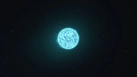 A panoramic perspective of a blue star in outer space, Camera orbit. Video stock 256641242