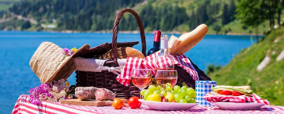 Panoramic picnic Stock Photos