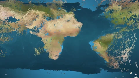 Panoramic planet map with texture surface in 4k video. Stock Footage 154421556