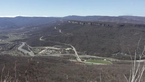 Panoramic platforms on the mountain trail Stock Footage 274044706