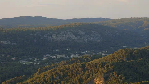 Panoramic Provence landscape on the southern side of the Sainte-Victoire mount Stock Footage 162487312