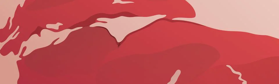 Panoramic realistic meat beef background, web template - Vector Illustrazione stock