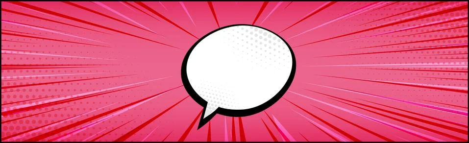 Panoramic red comic zoom with lines - Vector Stock Illustration