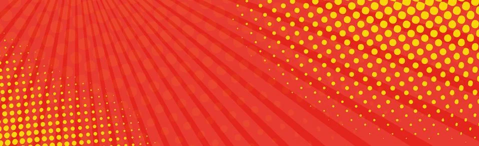 Panoramic red comic zoom with lines - Vector Stock Illustration