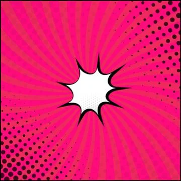 Panoramic red comic zoom with lines - Vector Stock Illustration