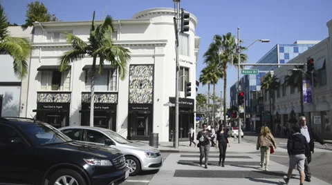 Panoramic of Rodeo Drive Stock Footage 36303992