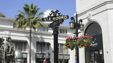 Panoramic of Rodeo Drive Stock Footage 36304004