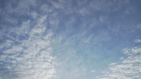 Panoramic Rotating View of Thin Cirrus Clouds in Clear Blue Sky Stock Footage 336873045