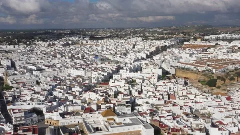 Panoramic roundlook of Conil de la Frontera Stock Footage 145764546