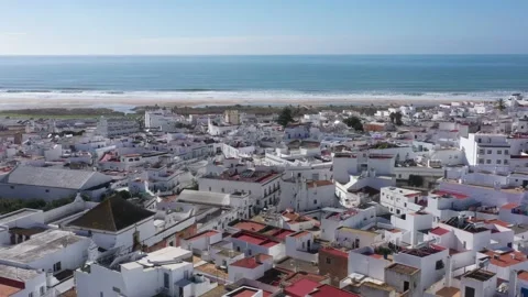 Panoramic roundlook of Conil de la Frontera Video stock 145764682