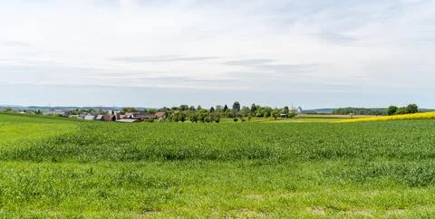 Panoramic rural scenery Stock Photos