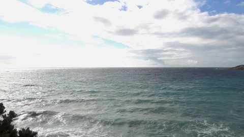 Panoramic of Sa caleta in Ibiza in slow motion Stock Footage 101607671