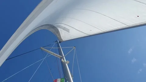 Panoramic from Sail in the wind to the sea Stock Footage 133464507