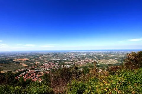 Panoramic from the san marino e Foto stock