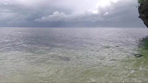 Panoramic Sea Horizon View, Sandy Beach, Sipalay, Negros island, Philippines Stock Footage 336958255
