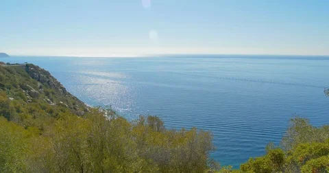 Panoramic sea view at summer sunny day. Sea landscape. Stock Footage 82207491