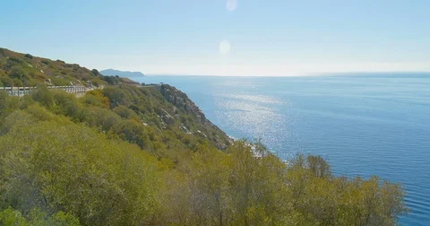 Panoramic sea view at summer sunny day. Sea landscape. Stock Footage 82268613