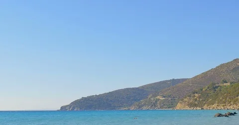 Panoramic sea view at summer sunny day. Sea landscape. Stock Footage 82272979