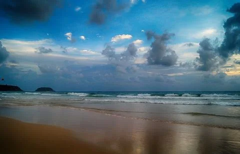 Panoramic sea view at sunset in the evening in Phuket Stock Photos