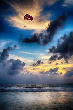 Panoramic sea view at sunset in the evening in Phuket Foto stock