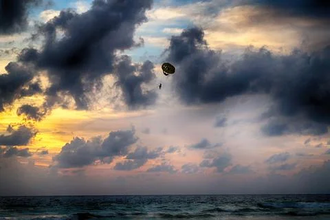 Panoramic sea view at sunset in the evening in Phuket Stock Photos