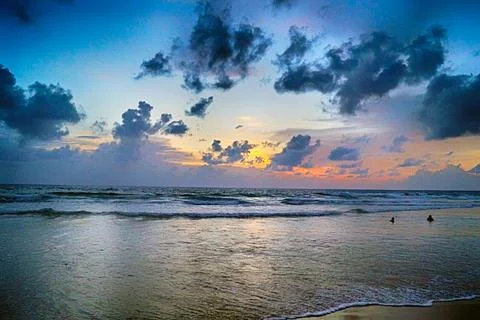 Panoramic sea view at sunset in the evening in Phuket Stock Photos