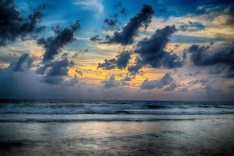 Panoramic sea view at sunset in the evening in Phuket Foto stock