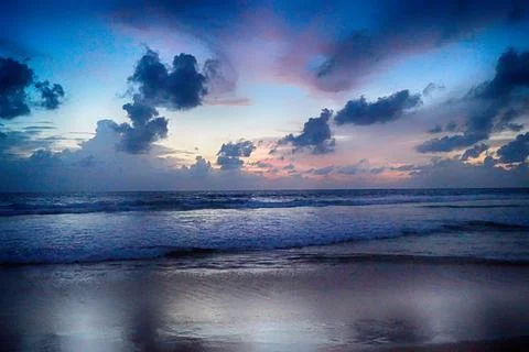 Panoramic sea view at sunset in the evening in Phuket Stock Photos