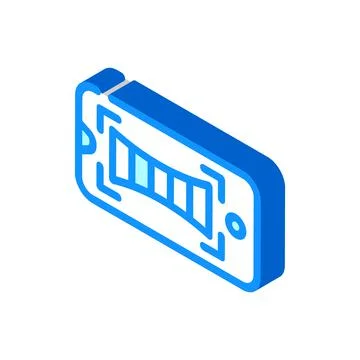 Panoramic shooting phone camera isometric icon vector illustration Stock Illustration