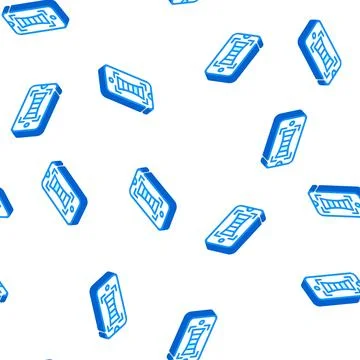 Panoramic shooting phone camera isometric icon seamless pattern Stock Illustration
