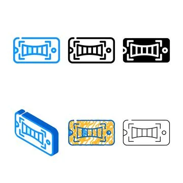 Panoramic shooting variants phone camera color icon vector Stock Illustration