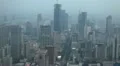 Panoramic Shot Aerial View Nanjing Cityscape Skyscraper Cars Passing Traffic Jam HD Footage