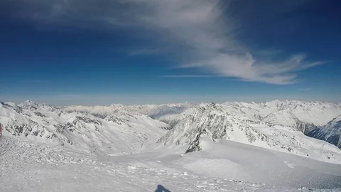 Panoramic shot of the the Austrian Alps Video stock 88145375