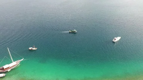 A panoramic shot of Bodrum and its sea and the boats on it. Stock Footage 151527465