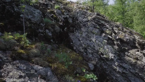 Panoramic shot on the cliff. Stock Footage 113048220