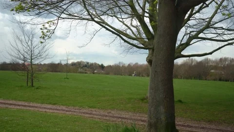 Panoramic Shot Of Early Spring Natural Parck in Swonly, East Kent of London Stock Footage 178140775