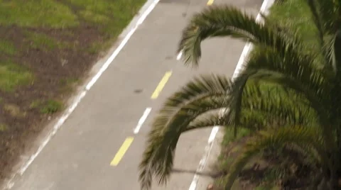 Panoramic Shot of Eldorado Avenue's Bycicle Lane Stock Footage 42268332