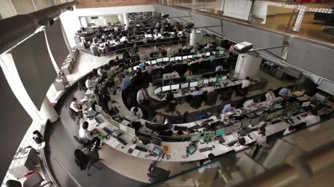 Panoramic Shot of a Large Open Office Stock Footage 45237453