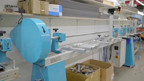 Panoramic shot of machine in a workshop Stock Footage 302473457