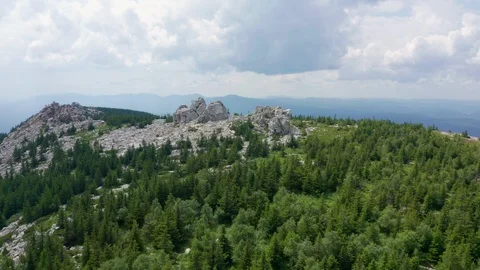 Panoramic shot of a mountain range. Stock Footage 114056300