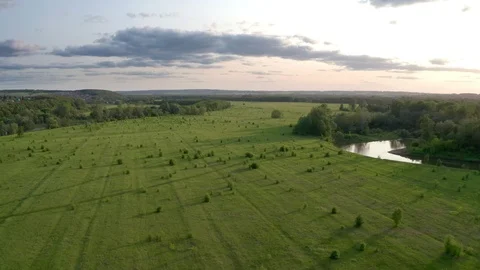 Panoramic shot over the field. Stock Footage 113662590