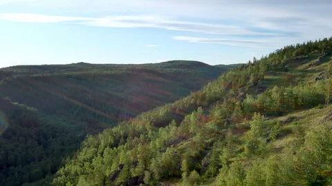 Panoramic shot over the montain. Video stock 112919025